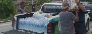 As famílias estão sendo assistidas com alimentação, água, colchões, roupas, fraldas descartáveis, kits de higiene e limpeza, entre outros gêneros.