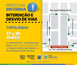 Prefeitura de São Sebastião interdita trecho da Avenida Professor José Machado Rosa para obras